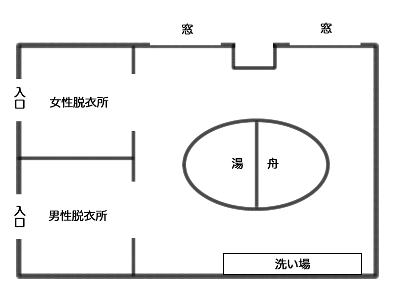 秋元温泉浴室見取り図
